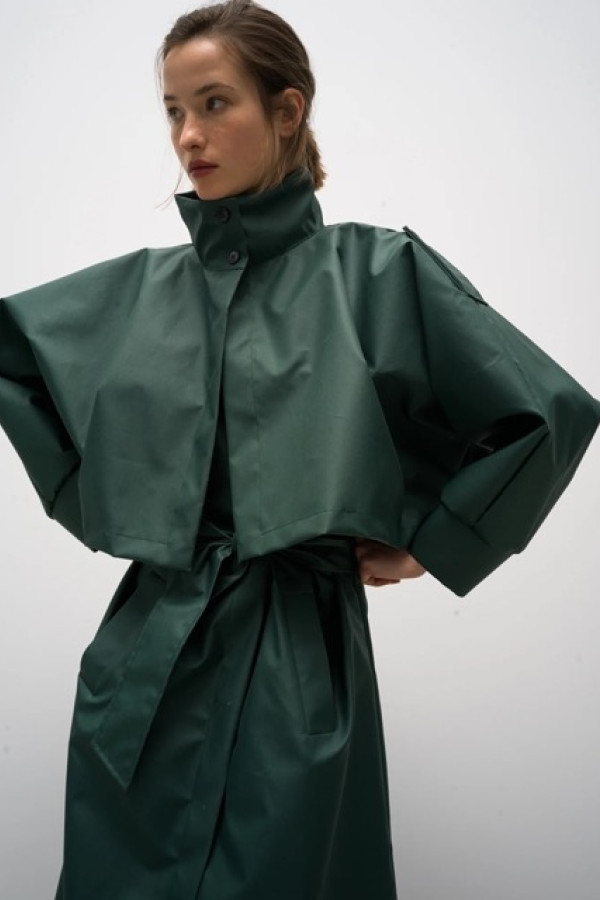 GLASS GABARDINE F IN GREEN